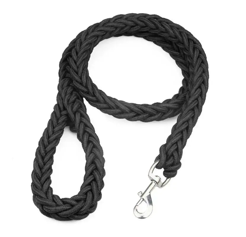 Braided Nylon Dog Leash – Heavy-Duty & Comfortable Grip