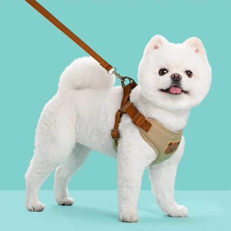 Cute Breathable Dog Harness Leash Set – Adjustable, Escape-Proof